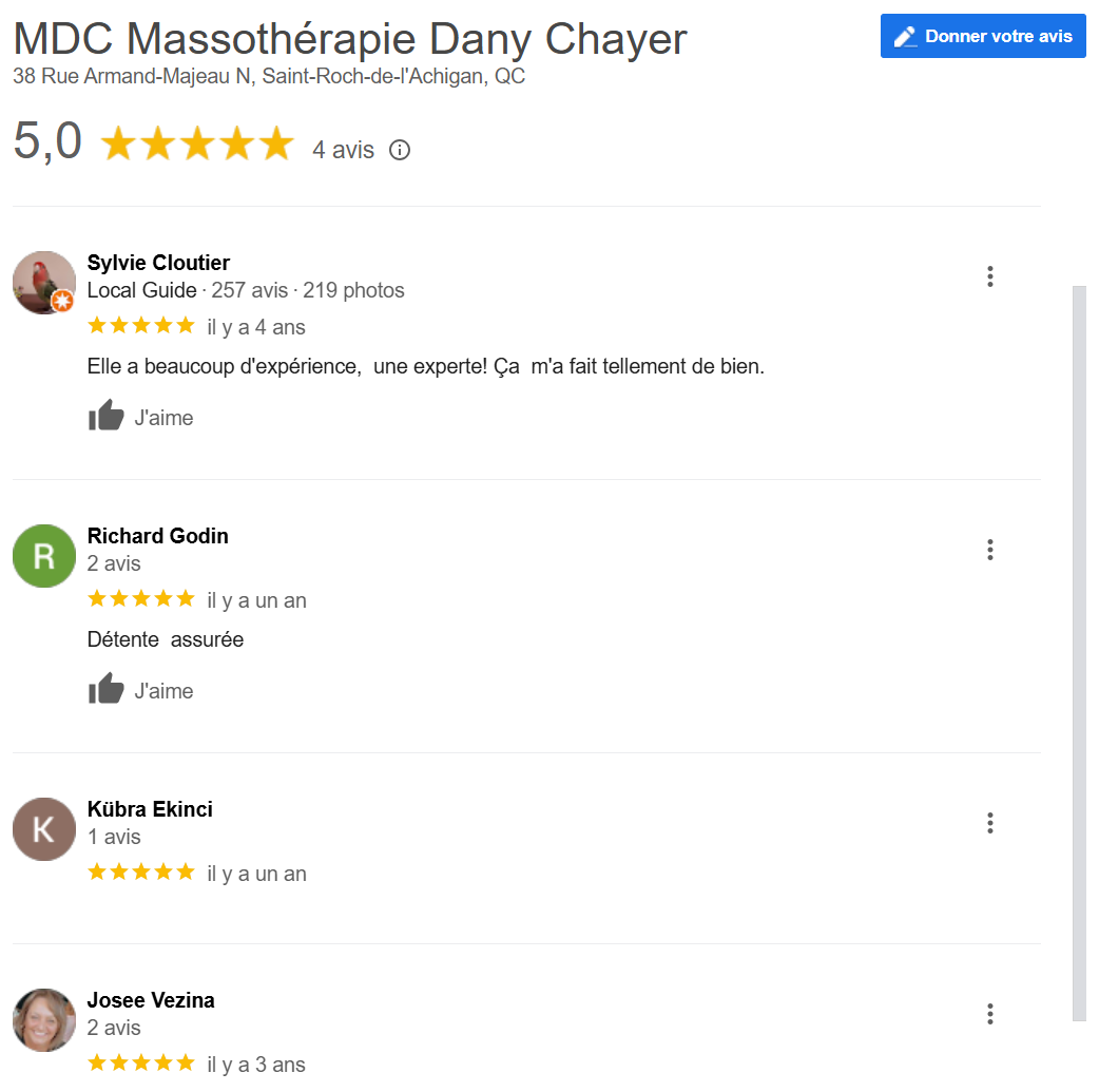 DANY CHAYER - MASSOTHÉRAPIE / KINÉSITHÉRAPIE